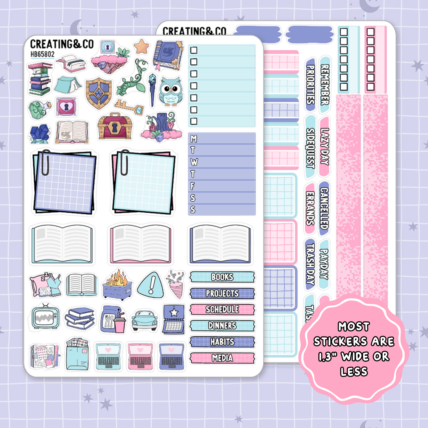 Archive Adventures Hobonichi Cousin Weekly Planner Kit - 1.3" Stickers - HB658