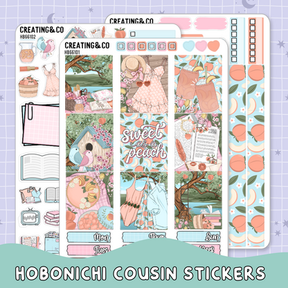 Sweet as a Peach Hobonichi Cousin Weekly Planner Kit - 1.3" Stickers - HB661