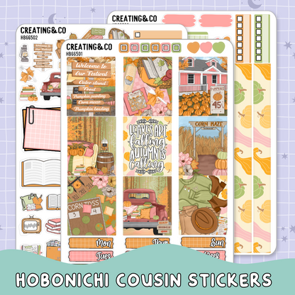 Fall Festival  Hobonichi Cousin Weekly Planner Kit - 1.3" Stickers - HB665
