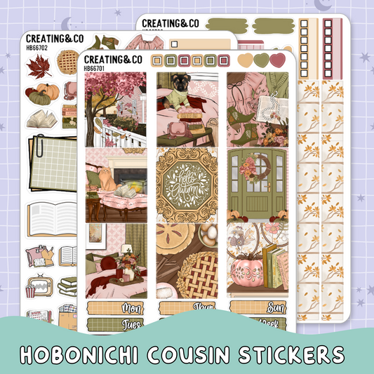 Hello Autumn Hobonichi Cousin Weekly Planner Kit - 1.3" Stickers - HB667