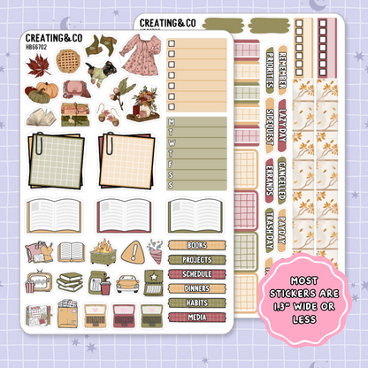 Hello Autumn Hobonichi Cousin Weekly Planner Kit - 1.3" Stickers - HB667