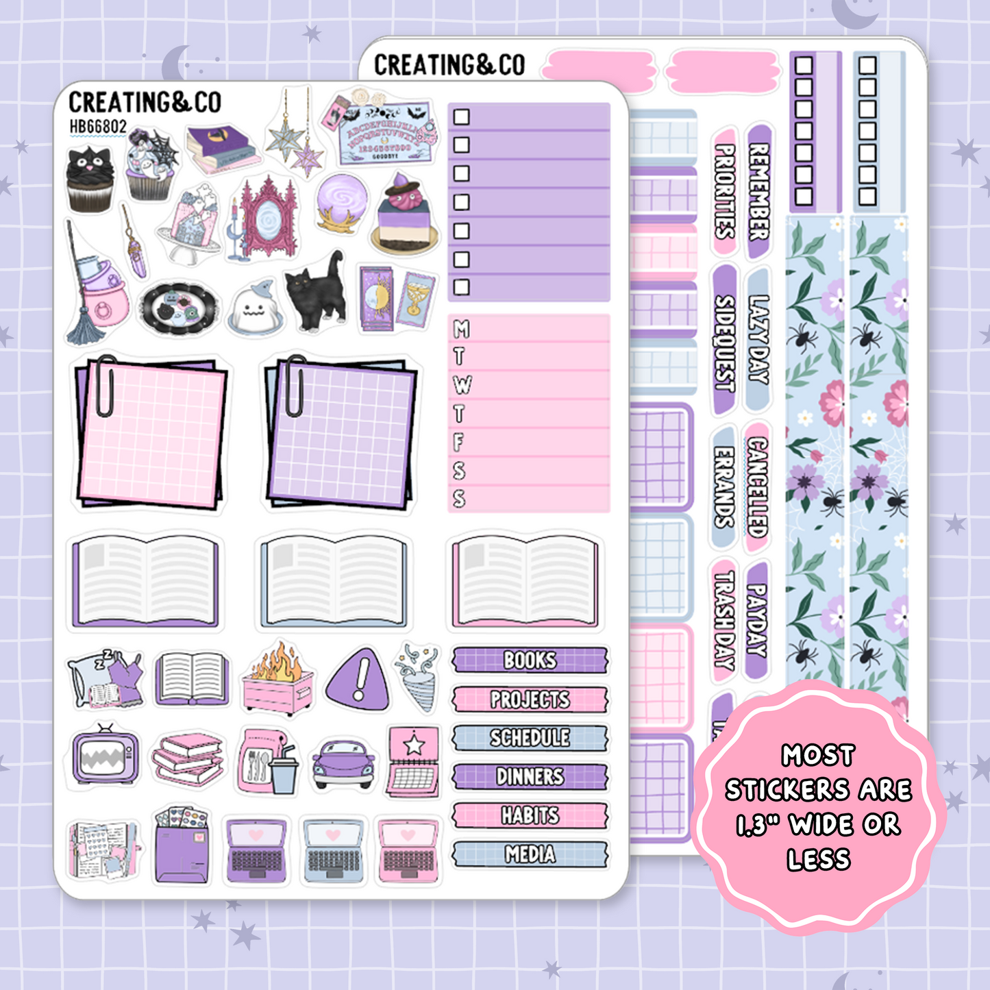 Divine Desserts Hobonichi Cousin Weekly Planner Kit - 1.3" Stickers - HB668