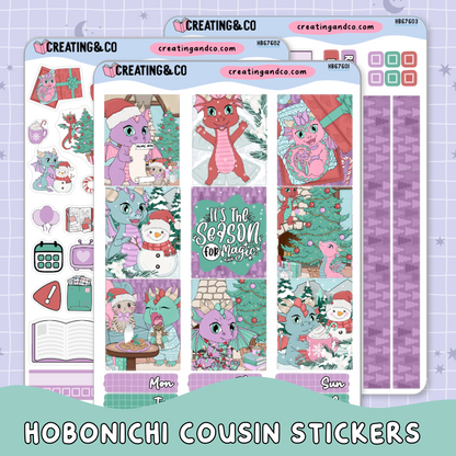 Snowflakes + Scales Hobonichi Cousin Weekly Planner Kit - 1.3" Stickers - HB676