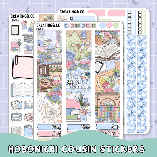 Rest & Recharge Mother's Day Hobonichi Cousin Weekly Planner Kit - 1.3" Stickers - HB651