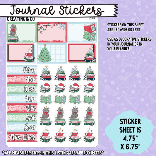 Christmas Reads Decorative Labels and Functional Stickers Sheet - JS058