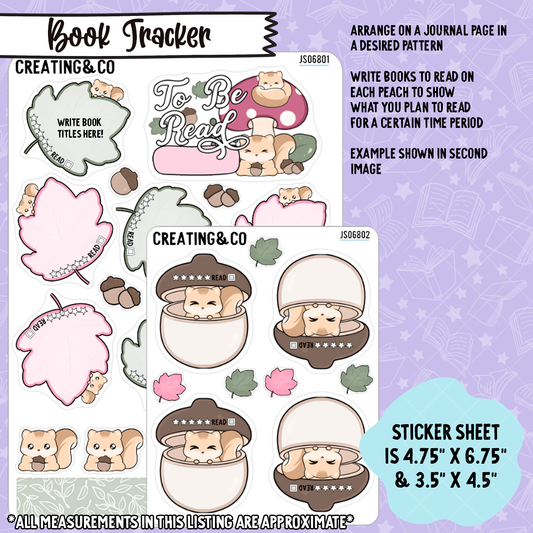 Squirrel Fall Leaves To Be Read Decorative Sticker Set - JS068
