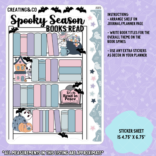 Spooky Season To Be Read Decorative Bookshelf Sticker Set - JS073