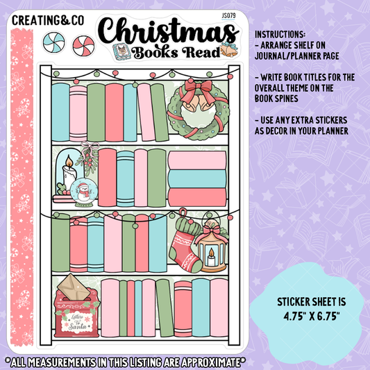 Christmas Season To Be Read Decorative Bookshelf Sticker Set - JS079