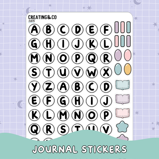 Friendship Beads Alphabet Journal Sticker Sheet - JS079
