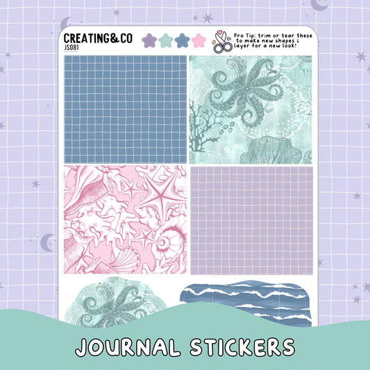 Siren Washi Boxes & Deco Planner Sticker Sheet - JS081