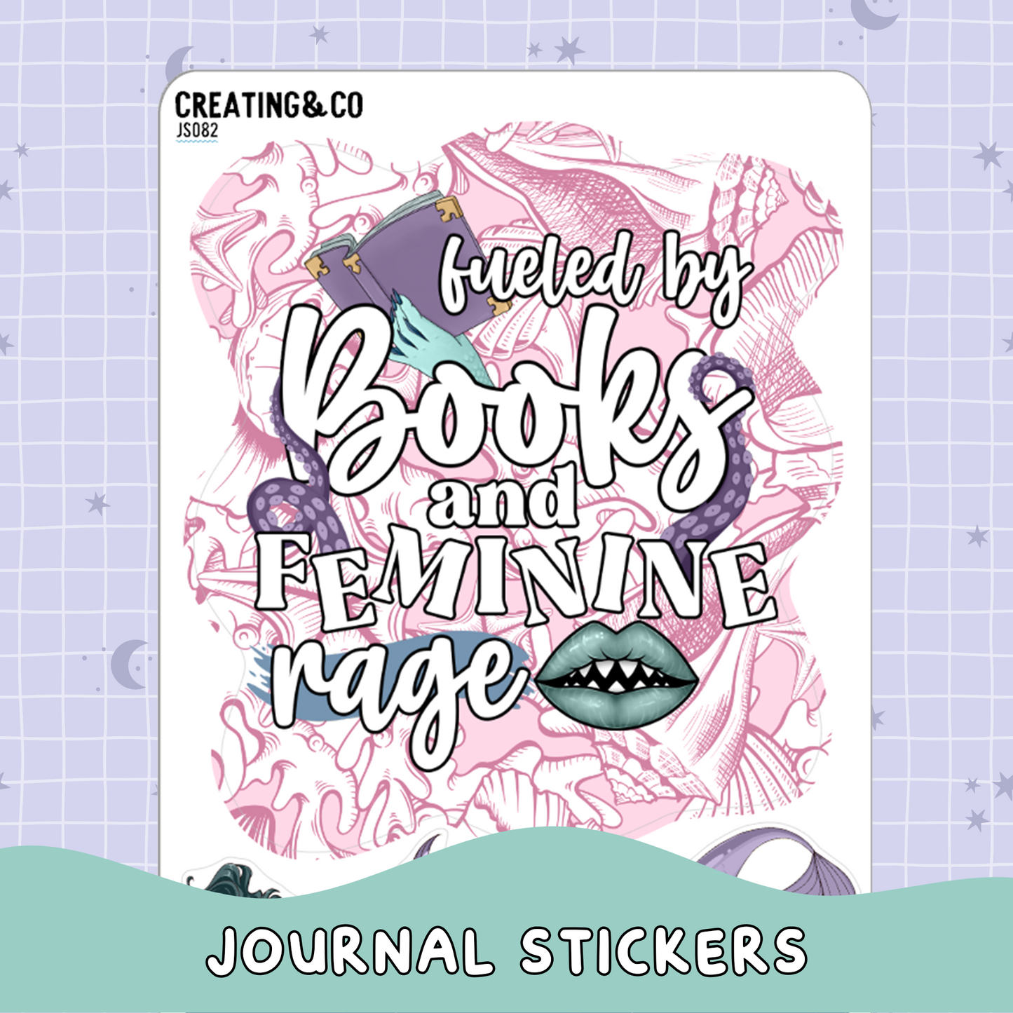 Siren Feminine Rage Big Deco Planner Sticker Sheet - JS082