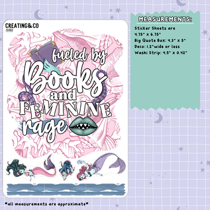 Siren Feminine Rage Big Deco Planner Sticker Sheet - JS082