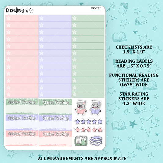 Cryptic Valentine Checklists + Reading Sticker Kit Add On for Weekly Planner Kit  - KA50301