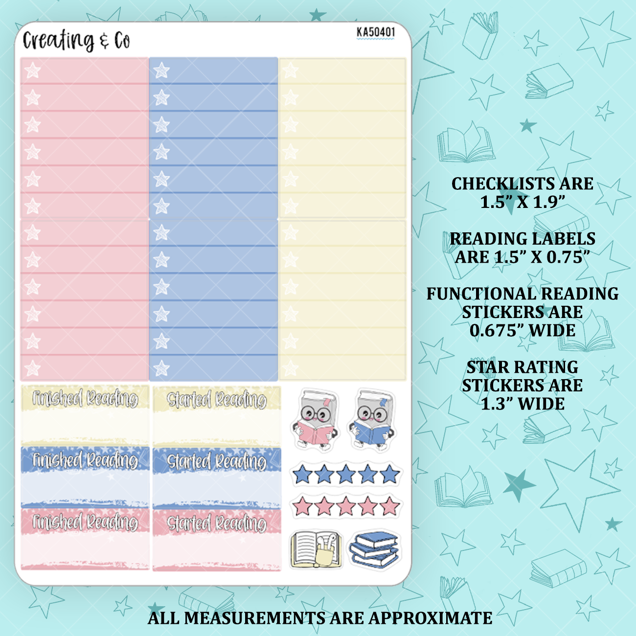 Booked for Valentine's Day Checklists + Reading Sticker Kit Add On for Weekly Planner Kit  - KA50401