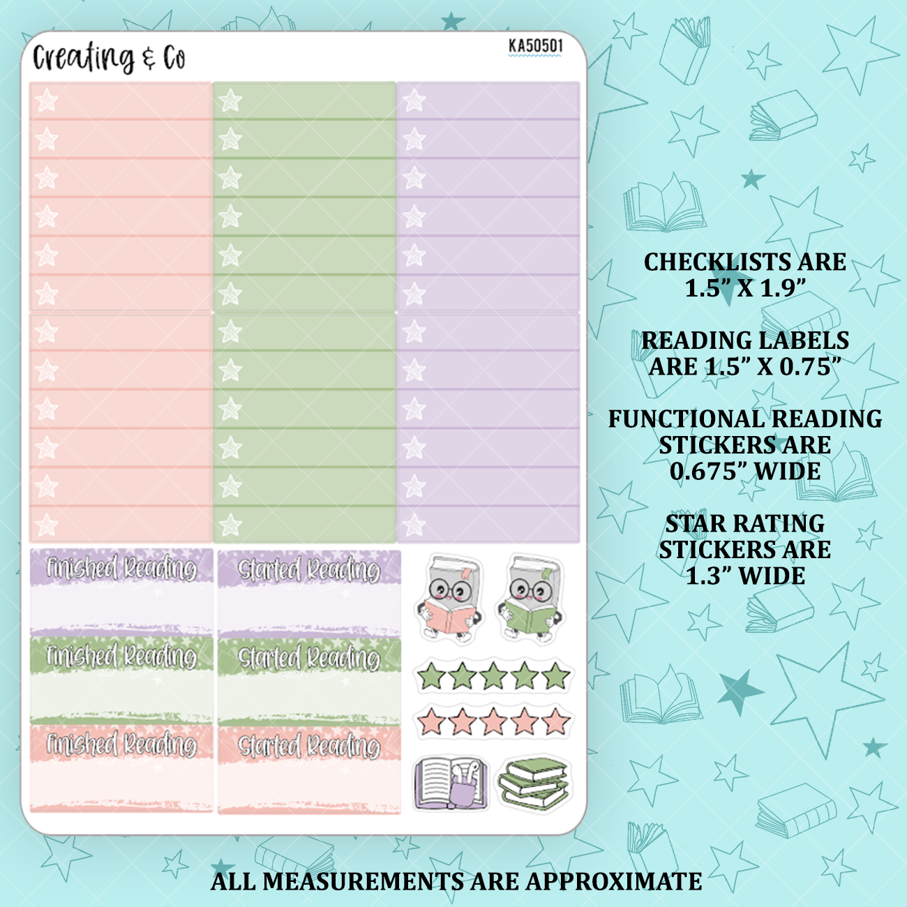 Spring Countryside Checklists + Reading Sticker Kit Add On for Weekly Planner Kit  - KA50501