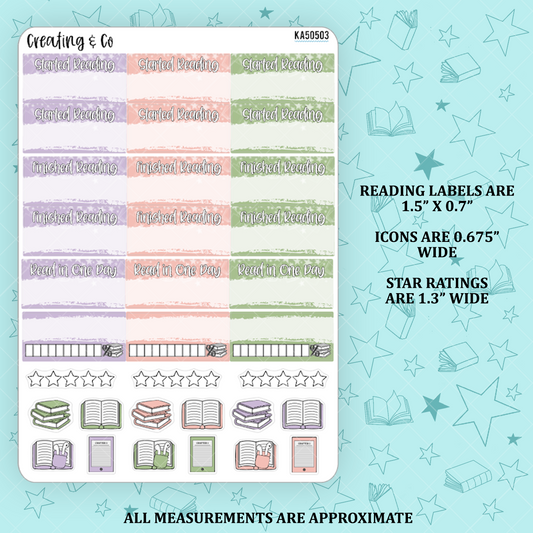 Spring Countryside Reading Sticker Kit Add On for Weekly Planner Kit  - KA50503