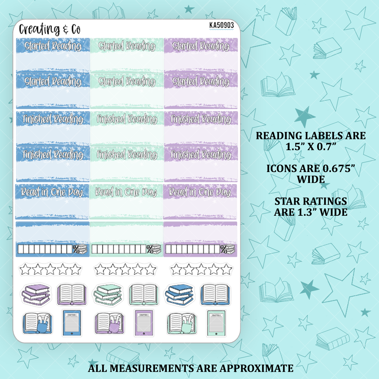 Fairytale Picnic Readathon Reading Sticker Kit Add On for Weekly Planner Kit  - KA50903