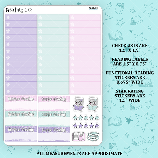 So Many Books Checklists + Reading Sticker Kit Add On for Weekly Planner Kit  - KA51701