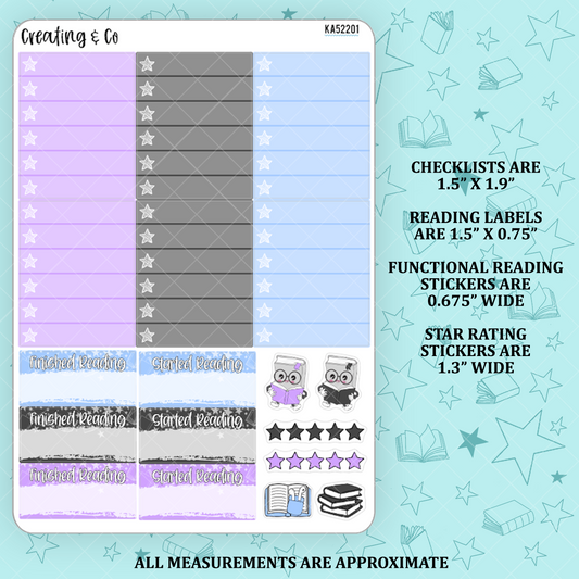 Hot Goth Summer Checklists + Reading Sticker Kit Add On for Weekly Planner Kit  - KA52201