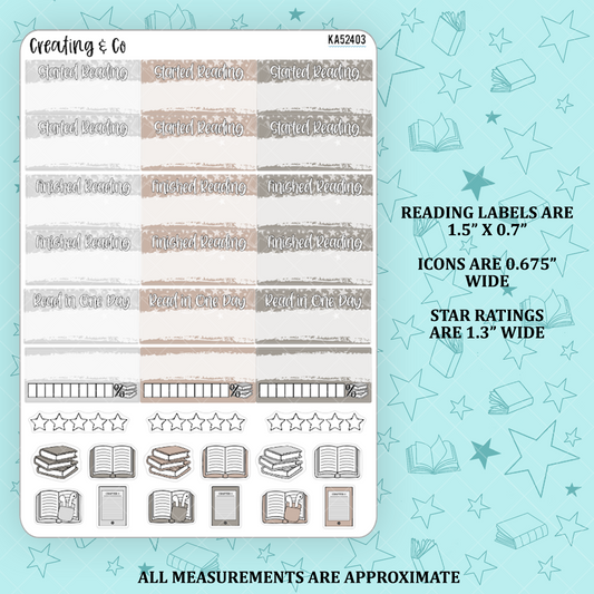 Poet's Library Reading Sticker Kit Add On for Weekly Planner Kit  - KA52403