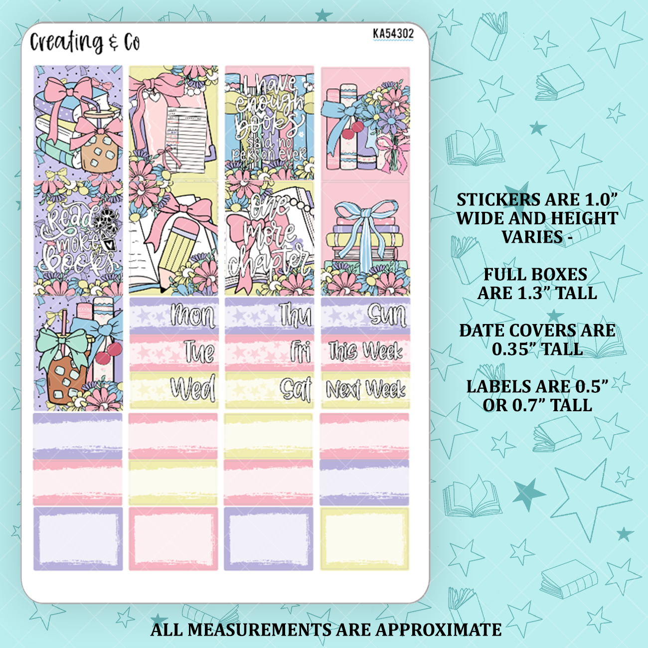 Sweet Reads Coquette Books Mini Weekly Planner Kit  - KA54302