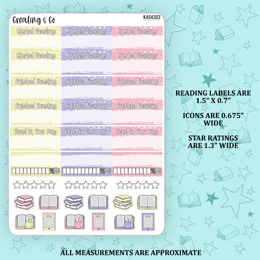 Sweet Reads Coquette Books Reading Sticker Kit Add On for Weekly Planner Kit  - KA54303