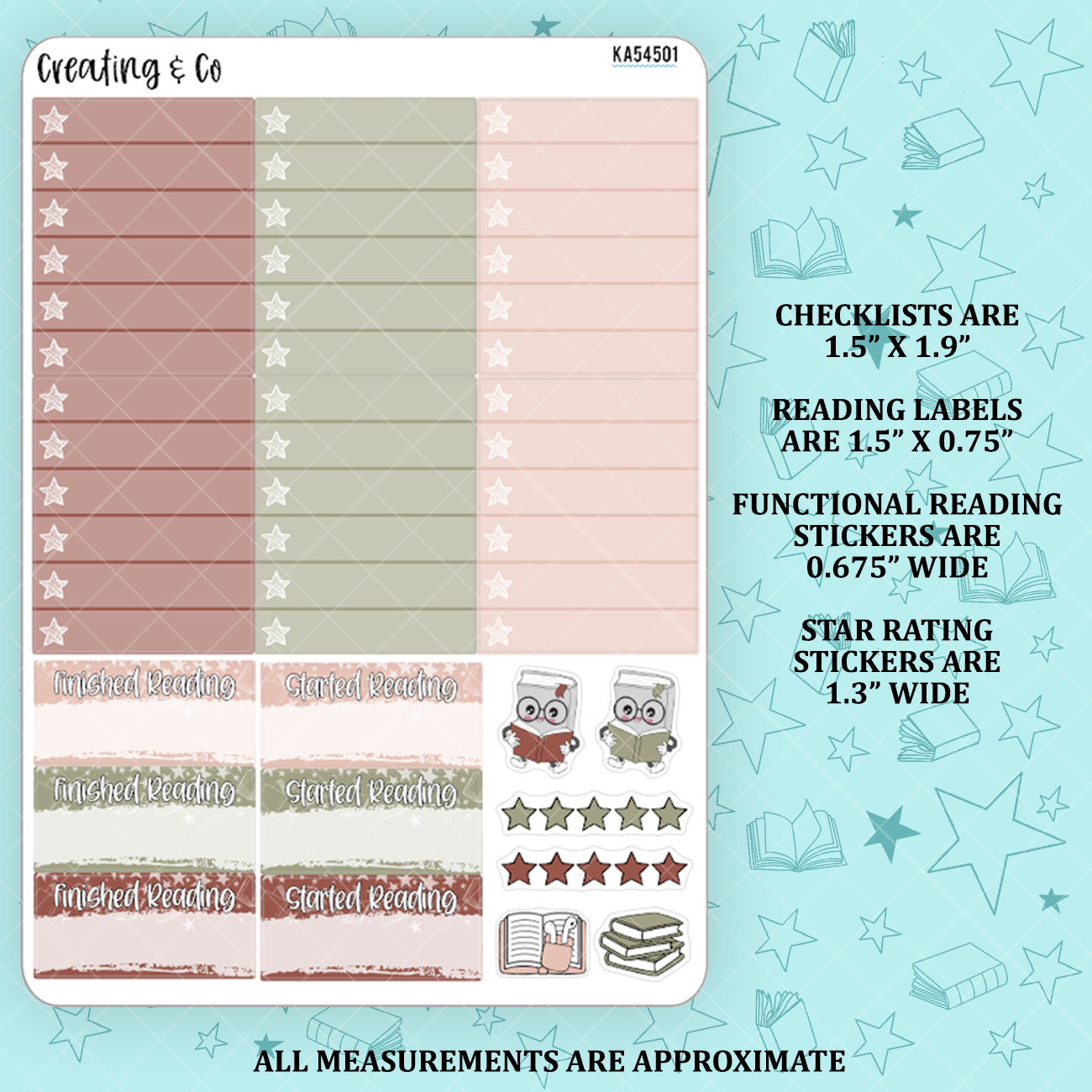 Apple Orchard Fall Challenge Checklists + Reading Sticker Kit Add On for Weekly Planner Kit  - KA54501