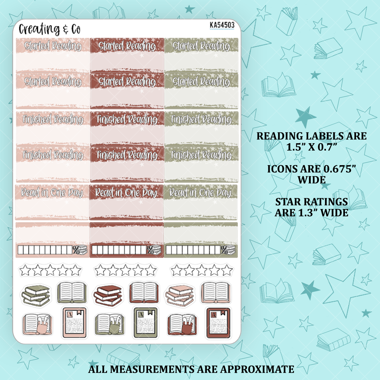 Apple Orchard Fall Challenge Reading Sticker Kit Add On for Weekly Planner Kit  - KA54503