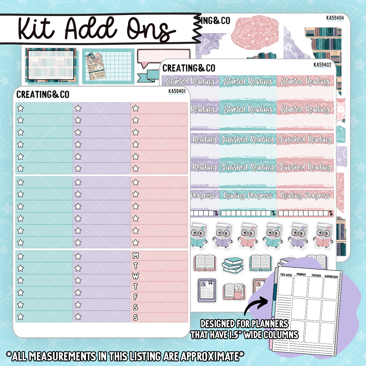 Romance Reader Weekly Kit Add On Sticker Sheets - KA594