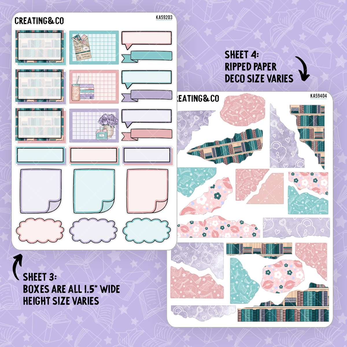 Romance Reader Weekly Kit Add On Sticker Sheets - KA594