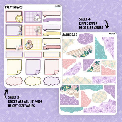 Belle of the Books Weekly Kit Add On Sticker Sheets - KA595