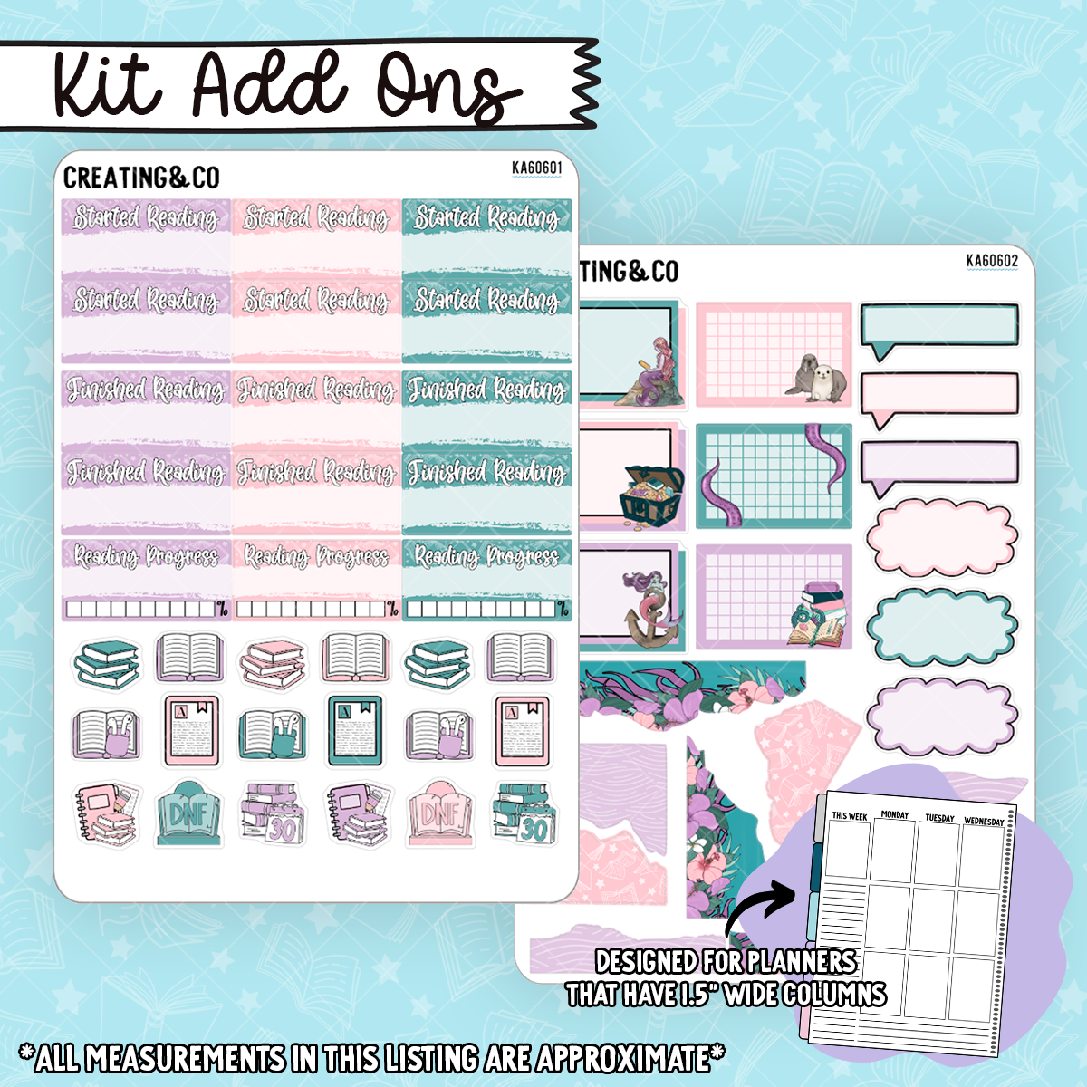 Treasure Tide Mermaid Lagoon Weekly Kit Add On Sticker Sheets - KA606