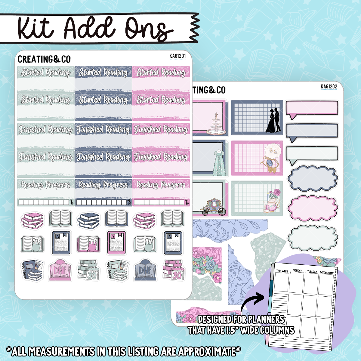 Chapters & Charm Weekly Kit Add On Sticker Sheets - KA612 – Creating & Co