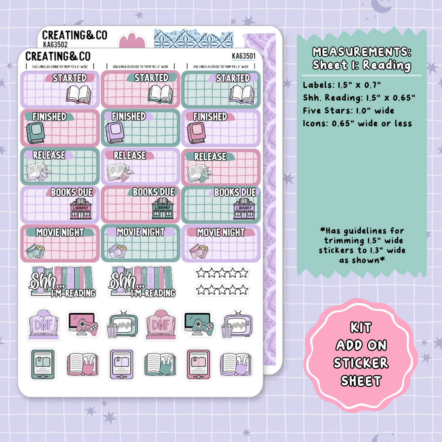 Chasing Dragons Weekly Kit Add On Planner Sticker Sheets - KA635