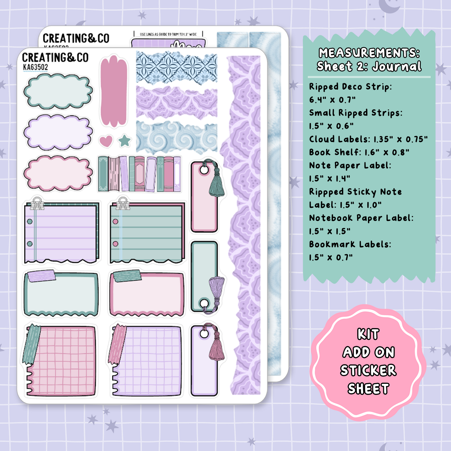 Chasing Dragons Weekly Kit Add On Planner Sticker Sheets - KA635