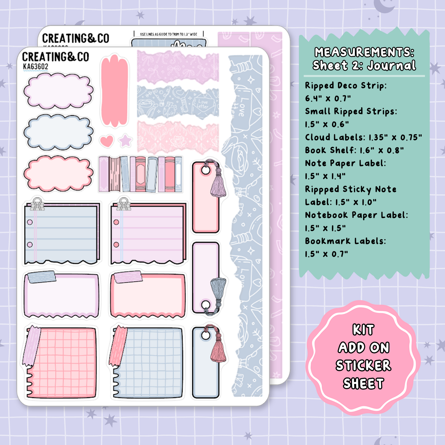 Love Stories Weekly Kit Add On Planner Sticker Sheets - KA636