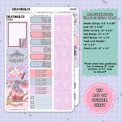 Love Stories Weekly Kit Add On Planner Sticker Sheets - KA636