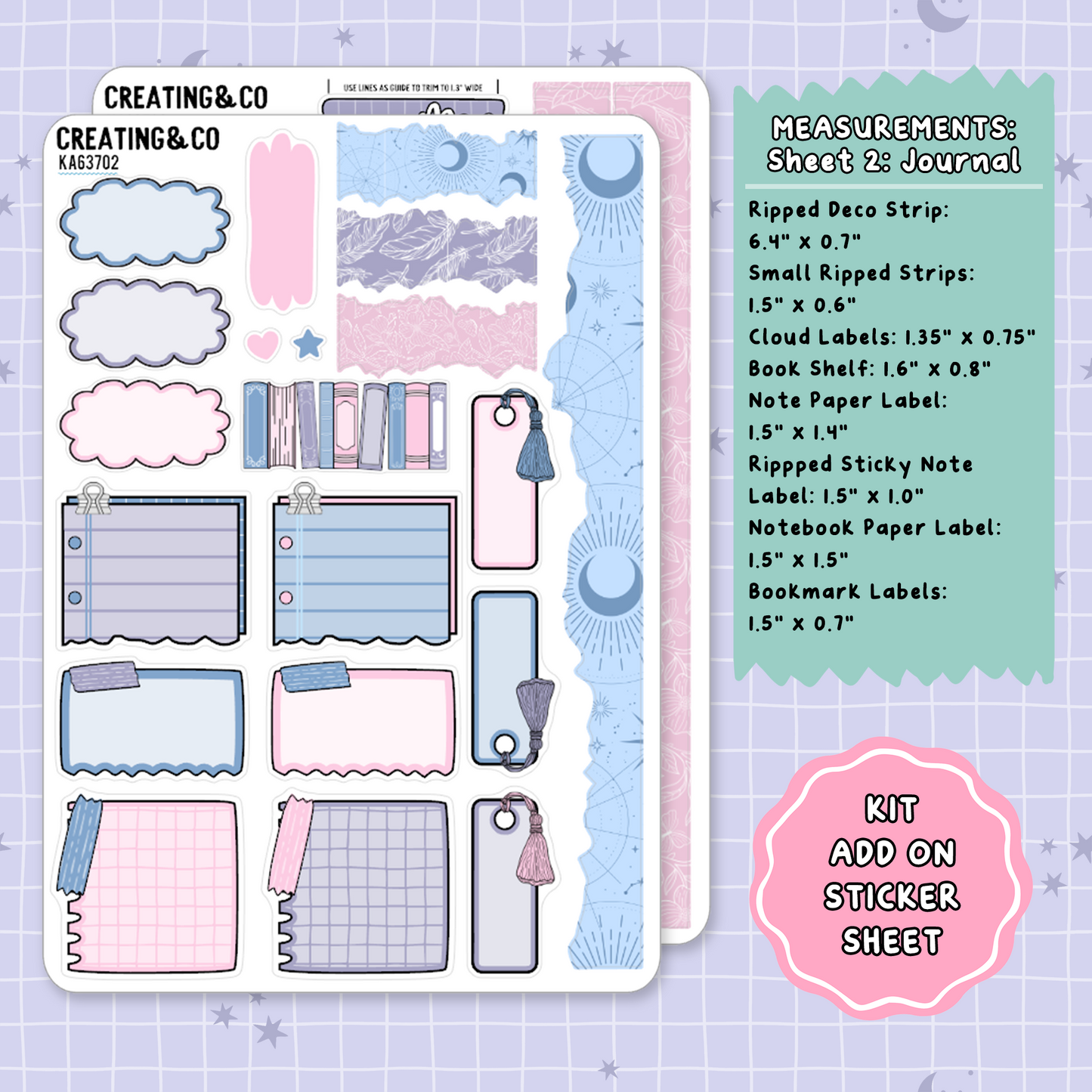 Magical Year Weekly Kit Add On Planner Sticker Sheets - KA637