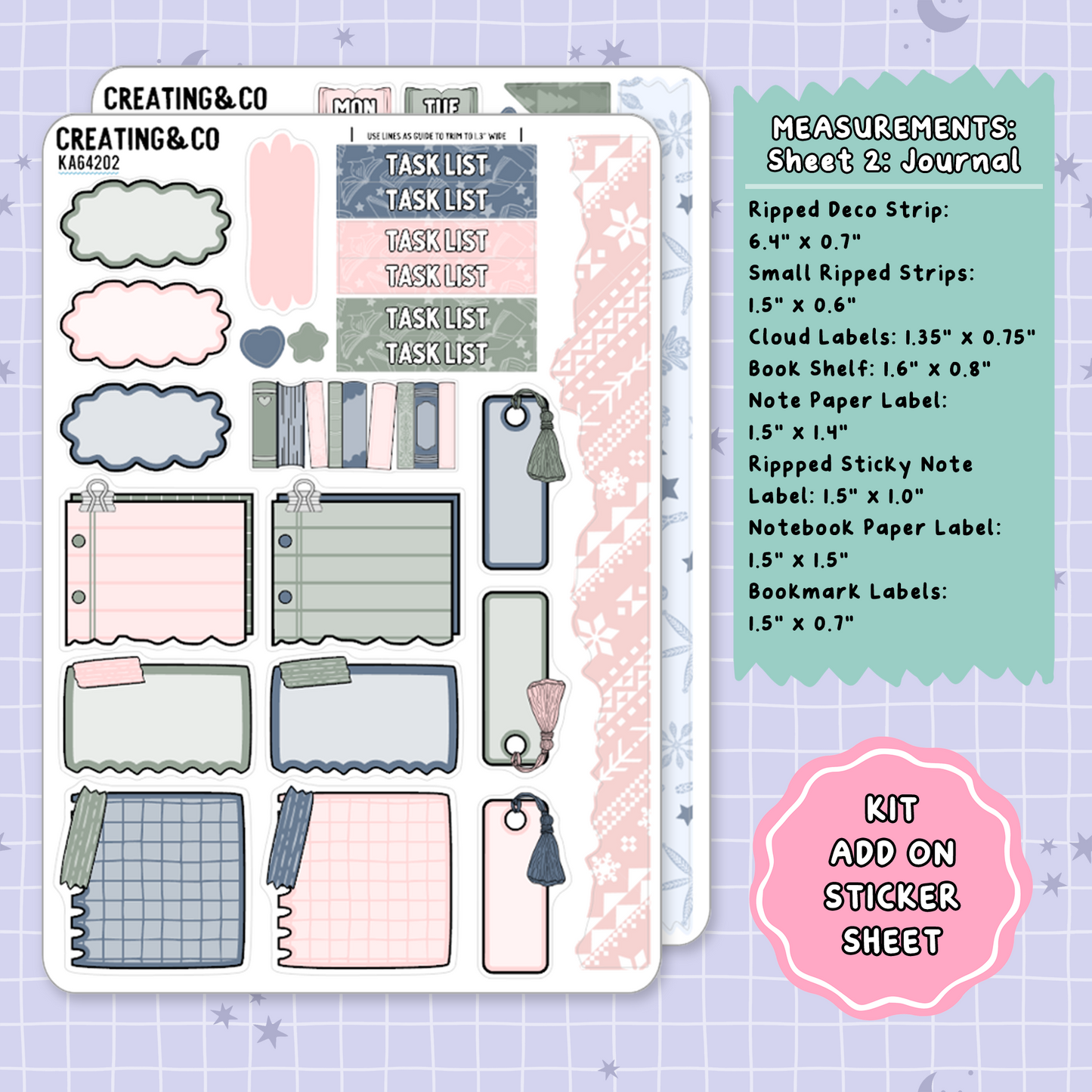 Faceoff to Forever Weekly Kit Add On Planner Sticker Sheets - KA642