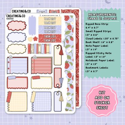 Country Cottage Spring Weekly Kit Add On Planner Sticker Sheets - KA645