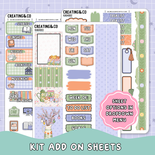 Wildflower Cottage Weekly Kit Add On Planner Sticker Sheets - KA648