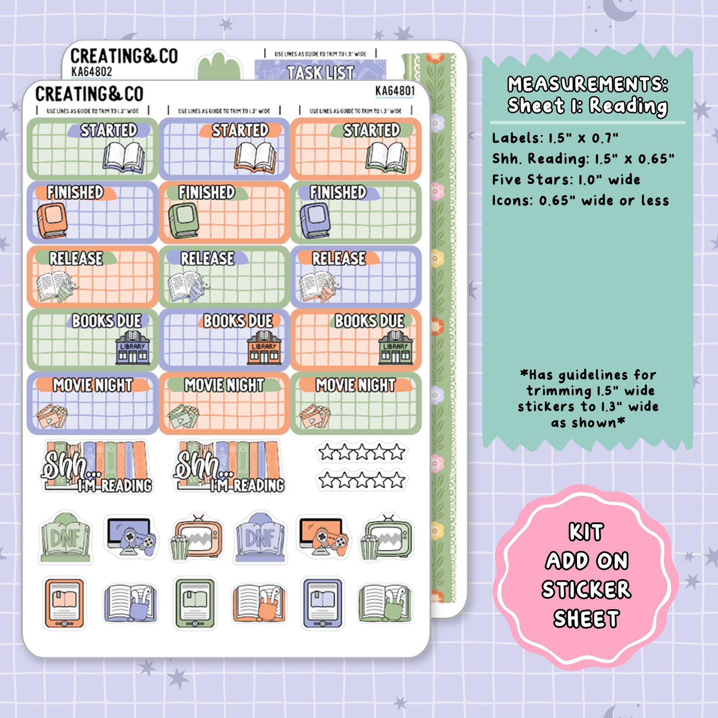 Wildflower Cottage Weekly Kit Add On Planner Sticker Sheets - KA648