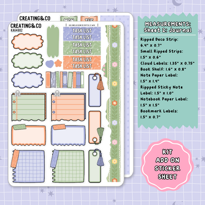 Wildflower Cottage Weekly Kit Add On Planner Sticker Sheets - KA648
