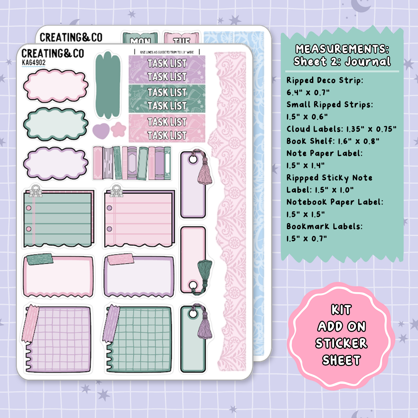 Scandals of the Heart Regency Weekly Kit Add On Planner Sticker Sheets - KA649