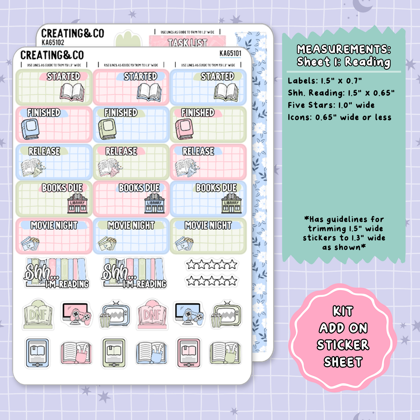 Rest & Recharge Mother's Day Weekly Kit Add On Planner Sticker Sheets - KA651
