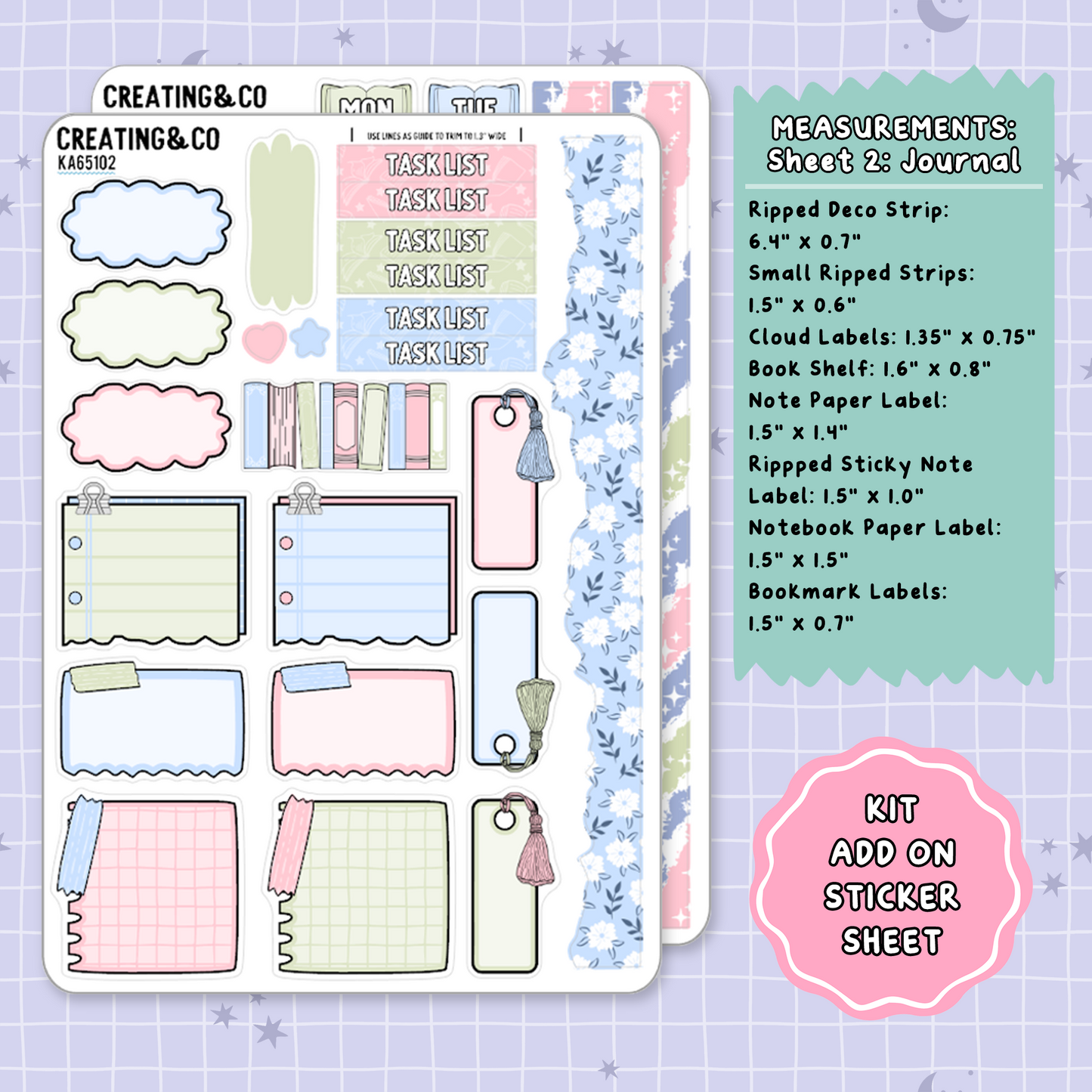 Rest & Recharge Mother's Day Weekly Kit Add On Planner Sticker Sheets - KA651