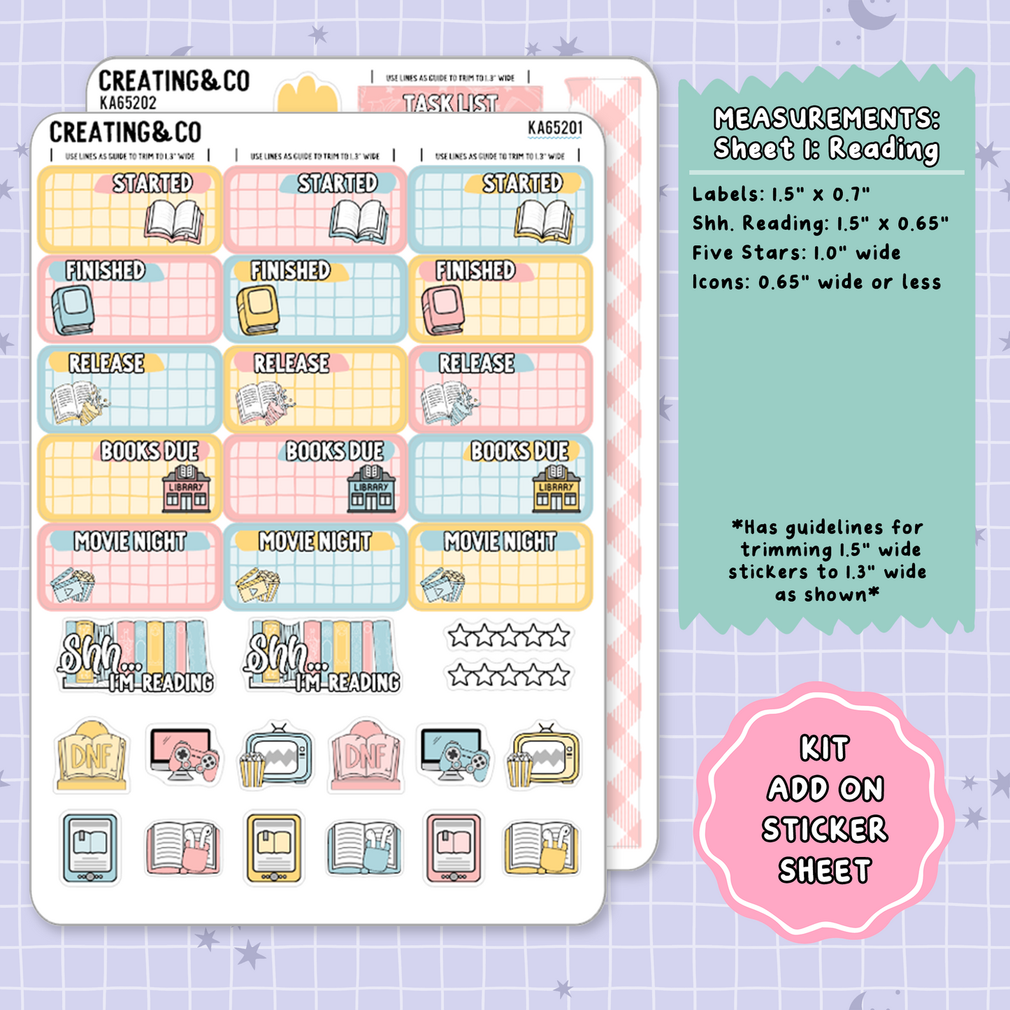 Bookshop Trip Mother's Day Weekly Kit Add On Planner Sticker Sheets - KA652