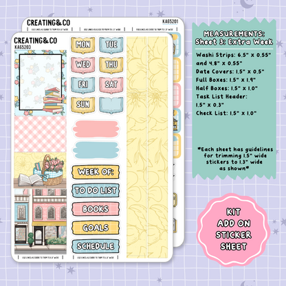 Bookshop Trip Mother's Day Weekly Kit Add On Planner Sticker Sheets - KA652