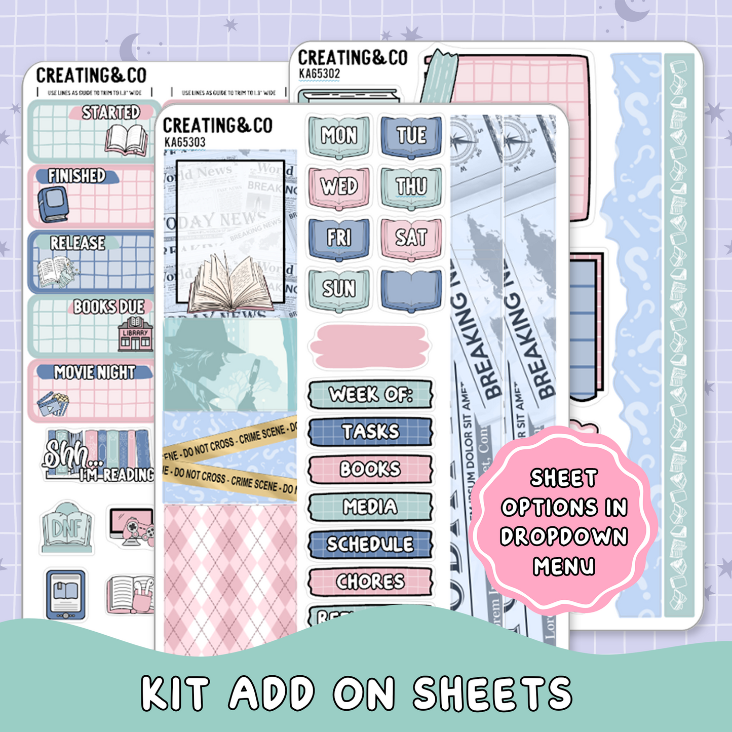 Marginal Clues Mystery Weekly Kit Add On Planner Sticker Sheets - KA653