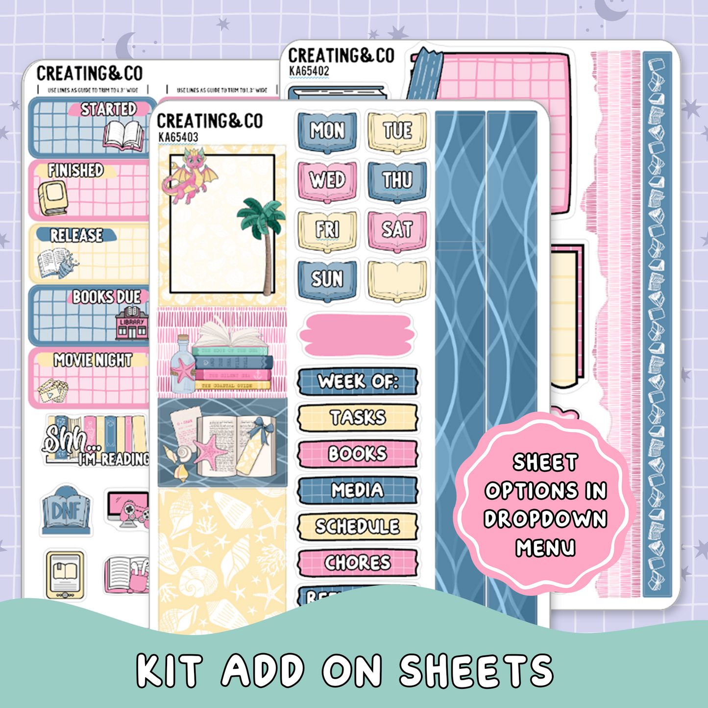 Dragon Isle Summer Reading Challenge Weekly Kit Add On Planner Sticker Sheets - KA654